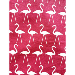 Hot Pink Flamingo Print Cotton Duck Fabric 1.66Yds. x 56"